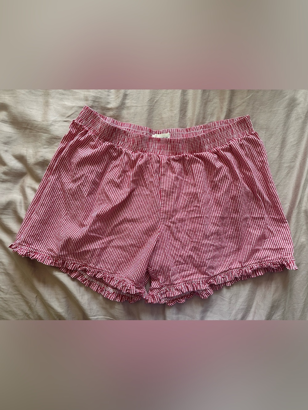 Sønderhaus Red Gingham Ruffle Boxer Shorts – XL